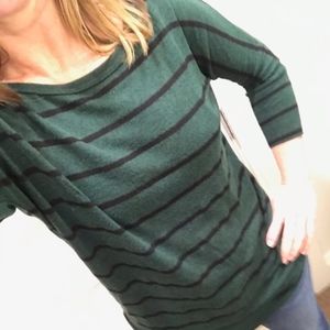 Market Spruce Dark Green Black strip sweater